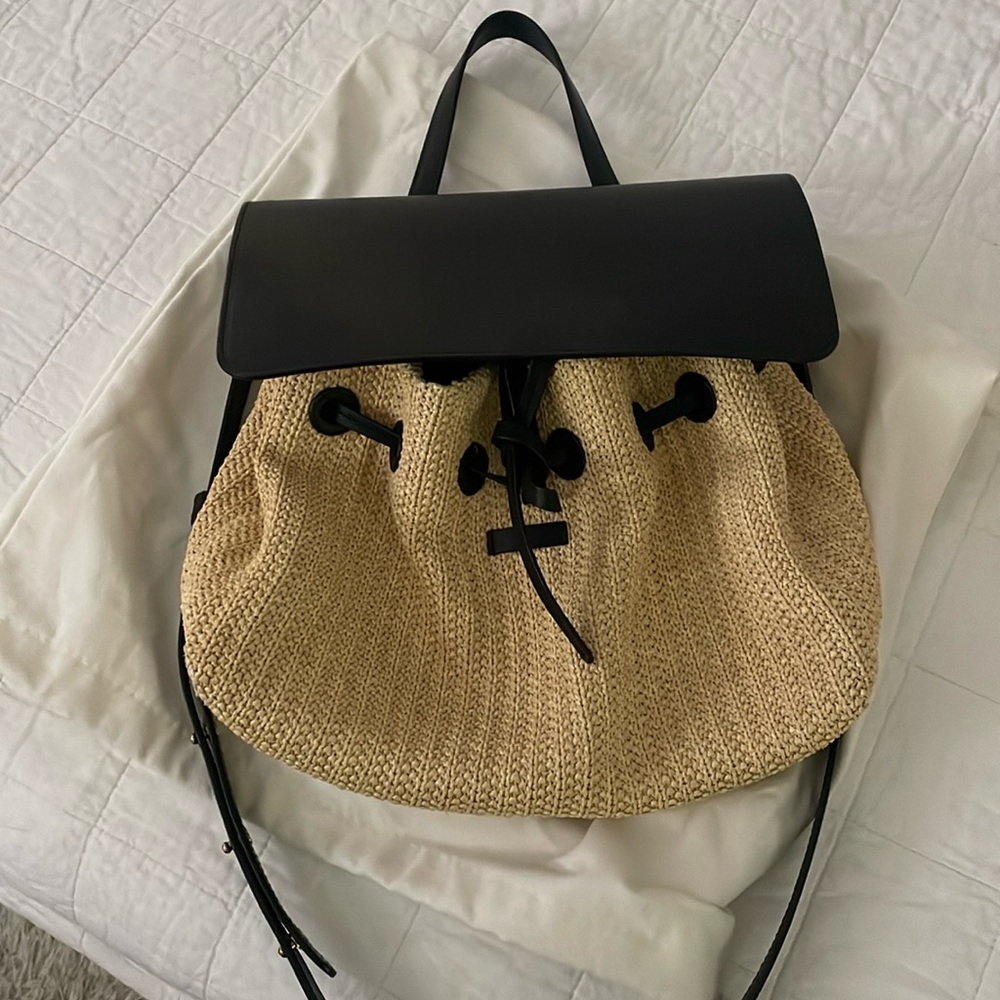 Mansur Gavriel Soft Lady Woven LeatherTrim Bag
Natural Black